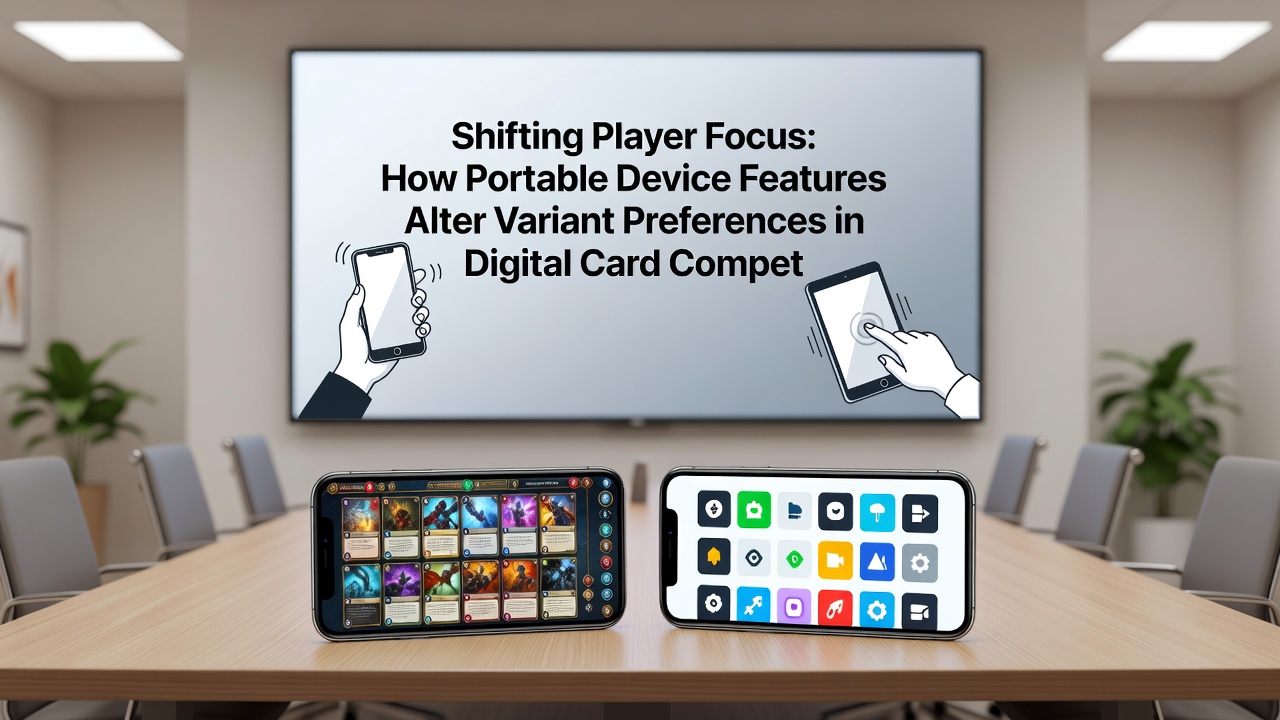 Comparison of mobile and tablet interfaces for digital card variants highlighting feature differences