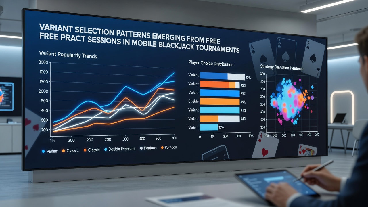 Datenvisualisierung zu Bonuslayern und Variantenpräferenzen in mobilen Blackjack Sessions